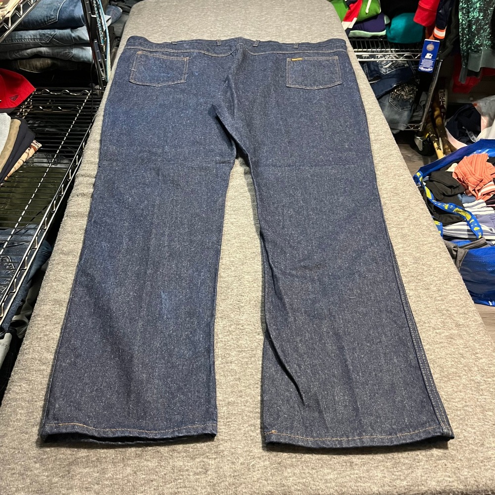 Saddle King by Key Mens Blue Denim Straight Leg Jeans 58x36 Made in USA Indigo